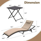 Kullavik 3-PiecesOutdoor Chaise Lounge Set