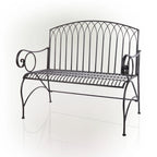 Alpine Corporation 44L Indoor/Outdoor 2-Person Classic Metal Garden Bench
