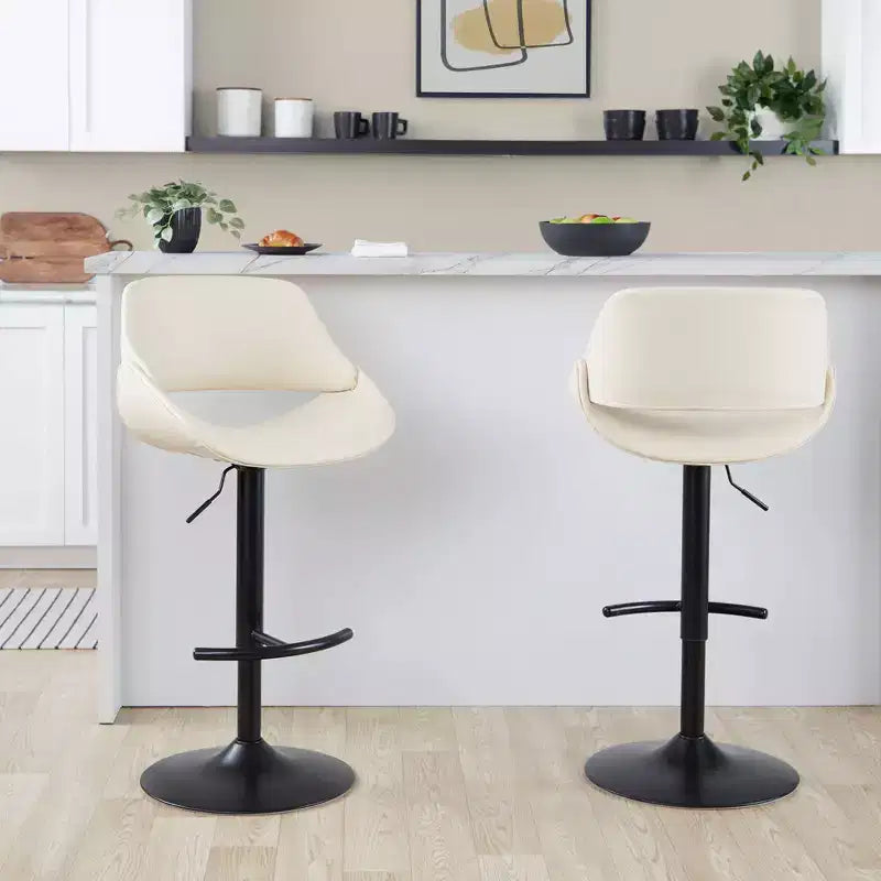 LumiSource Set of 2 Fabrico Adjustable Barstools PU