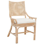 Coastal Rattan Cushion Chair 22 W x 24 L x 37 H 22W x 24D x 37H