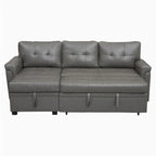 Convertible Reversible Sectional Sofa with Pull-Out Sleeper Bed, Hidden Storage Chaise, and Durable Legs