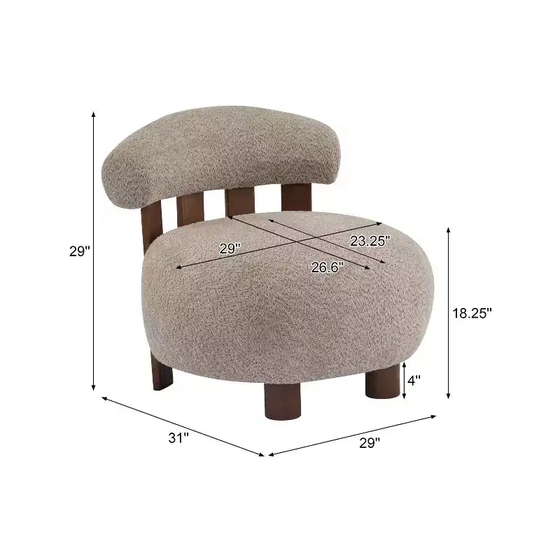 Christopher Knight Home Gareth Modern Wood Boucl Upholstered Accent Slipper Chair
