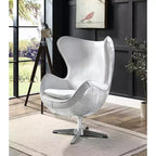 33.5 Brancaster Accent Chair: Acme Furniture, No Assembly, Swivel Base, Wood Composite