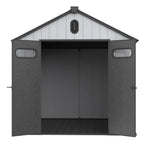 6 ft x 4 ft/6 ft x 8 ft/8 ft x 6 ft/8 ft x 10 ft All-Weather Resin Outdoor Plastic Storage Shed w/Floor, Spire Tool Shed
