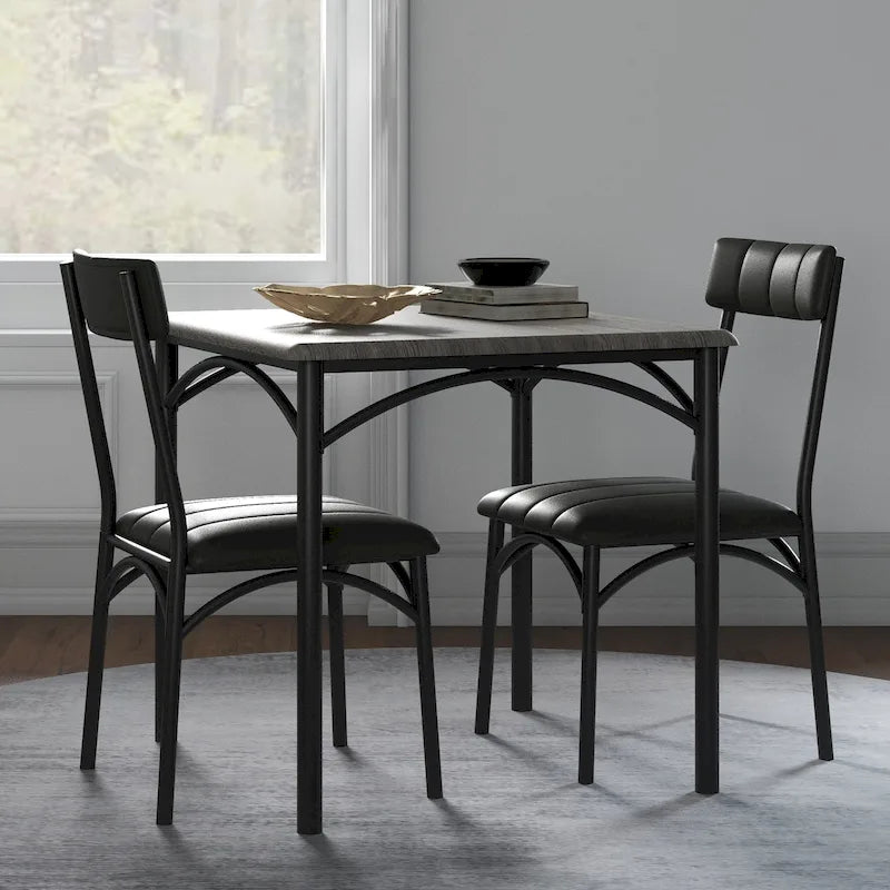 Kitchen Dining Table Set for 2 with Upholstered Chairs