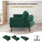 75.39 INCH Futon Sofa Bed, Convertible Folding Futon Couch Recliner Lounge For Living Room With 2 Pillow/Armrest