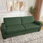 83W Modern 3-Seater Sofa with Deep Seat, Soft Fabric, Wide Armrest, Removable Washable Cushion Cover