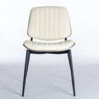 2PCS Faux Leather Chair with Metal Legs