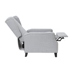 Push Back Wing Back Pocket Spring Recliner with Side Accent Nail Trim