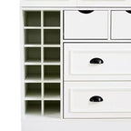 Whisen 71 Tall Freestanding Kitchen Pantry, Large Dining Storage Cabinet Cupboard Sideboards With 4 Foldable Doors, Shelves, Wine Racks