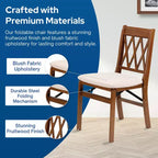 Stakmore Lattice Back Wooden Folding Chairs w/ Padded Seat, Fruitwood, Set of 2