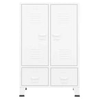 vidaXL Wardrobe Black Sheet Metal Medium Adjustable Shelves