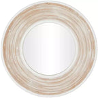 35x35 Wooden Wall Mirror with White Wash Effect Cream - Olivia & May: No Assembly, MDF Frame, Indoor Use