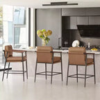 Spruce&Spring Modern Counter Stools with Arm & Metal Frame Set of 2