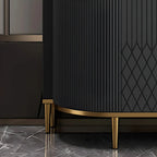 Glam Marble Sideboard in Grey with Storage