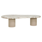 Pebble Shaped Marble Top Coffee Table