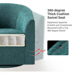 Cuenca Modern Upholstered Barrel Chair with Swivel Base Set of 2