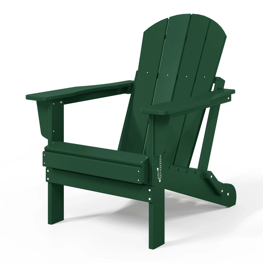 Polytrends Laguna Fade Resistant All Weather Outdoor Patio Folding Adirondack Chair