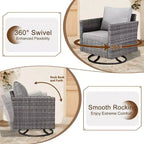 Ovios Tampa 8pc Wicker Outdoor Patio Furniture Conversation Sofa Set with Swivel Chairs and Cushions