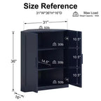 Dovelina Corner Cabinet with Adjustable Shelves Sideboard Buffet Wine Cabinet Kitchen and Dining Cabinet with Wood Doors - 31H x 31W, 36H x 31W