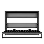 Twin Size Murphy Bed with Shelves, Metal Wall Bed with Foldable Design for Small Space