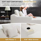 67 Chaise Lounge Chair, Indoor Sleeper Sofa Bed with 2 Pillows, Boneless Single Sofa Couch for Living Room, No Assembly Required