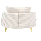 Modern Accent Chair with Ottoman, Upholstered Oversized Single Sofa Couch, Deep Seat Lounge Chair with Footrest for Bedroom Living Room Office