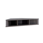 47 Corner Floating TV Stand, 3 Shelves, Transitional Style, Space-Saving Wall Mount