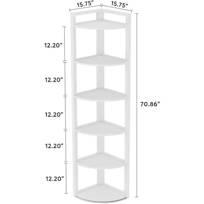 Tribesigns 6-Tier Corner Bookshelf, 70.86 Tall Book Shelving Unit Storage Rack