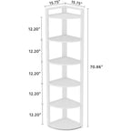 Tribesigns 6-Tier Corner Bookshelf, 70.86 Tall Book Shelving Unit Storage Rack