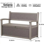 All-Weather Resin Storage Bench with Lockable Hidden Compartment - Rattan-Look Design, 500 lbs Capacity, 70-Gallon Storage