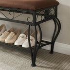 Industrial Multipurpose Entryway Upholstered Shoe Rack Bench