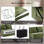 VINGLI Futon Sofa Bed Sleeper Sofa Chair Bed Floor Sofa Twin Small Couch Folding Mattress Couches