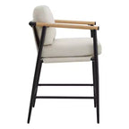 Spruce&Spring Modern Counter Stools with Arm & Metal Frame Set of 2