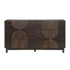6-Drawer Modern Geometric Dresser, Half-Circle Accent Wide Storage Chest for Bedroom & Living Room
