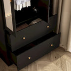 Wardrobe Clo Armoire wi/Mirror & Scalable Hanging Rod Space Saving