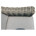 Teva Patio Furniture Hawaii Three-Tone Wicker Gray/Off White/Beige Sofa with Cushion