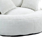 Oversized Round Accent Chair with High Wraparound Back, Chenille Upholstery & 3 Cushions