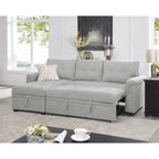 Convertible Reversible Sectional Sofa with Pull-Out Sleeper Bed, Hidden Storage Chaise, and Durable Legs