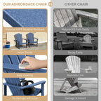 Vrakae 6 Pcs Patio HDPE All-Weather Stacking Adirondack Chair