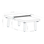 Norwalk Indoor/Outdoor 7ft Slate Pool Table 6-Seater Dining Set with 4 Benches & Accessories, White Finish
