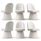 Set of 6 Modern 360 Swivel Armless Dining Chairs with Pedestal-style Base, Elegant Accent Chairs for Kitchen, Dining Room, or Office-Panipeachy