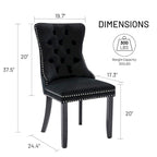 Dining Chairs Set of 6, Luxury Upholstered Velvet Kitchen Chairs Side Chair with Padded Seat Back and Solid Wood Legs - N/A