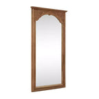 Solid Wood Full-Length Mirror with Cherry Blossom Carving - 180x90x4cm (Stand Not Included)
