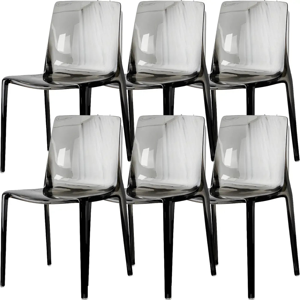 Amber Acrylic Armless Low Back Dining Chair