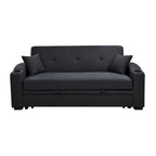 Roomfitters 75 Inch 3 in 1 Convertible Modern Sofa with Convenient Pull Out Bed, Reclining Backrest, Cup Holders, Pillows