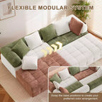 110.23 in. W Colorblock Modular 4-Seater Chenille Sofa with Curved Armrests