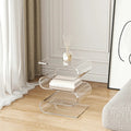 Contemporary Acrylic S-Shaped Side Table with Storage