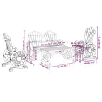 vidaXL Patio Lounge Set Outdoor Garden Seat Furniture 4 Piece Solid Wood Fir