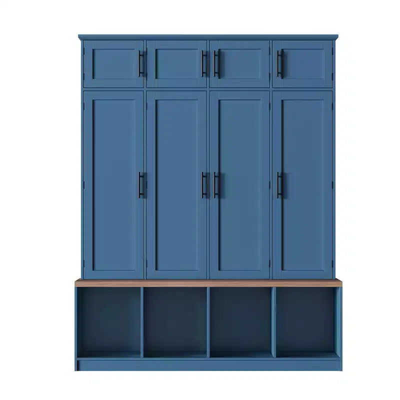 GDFStudio Jessica Farmhouse 4-in-1 Hall Tree with Hidden Hooks and Storage Bench